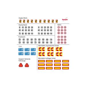 Accesorii: Foi de autocolante cu diverse semne de avertizare (10 bucăți)