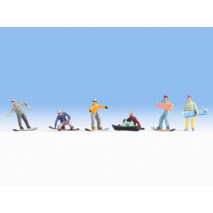Set figurine H0, Snowboarderi, 6buc