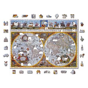 Puzzle din lemn Harta antica Nova Terrarum , 700 piese, Dimensiune 51.9 cm x 37.5 cm, 14+ 