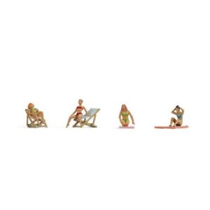 Set figurine H0, femei la plaja,  4 buc