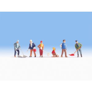 Set figurine H0, oameni la dezapezit, 6buc