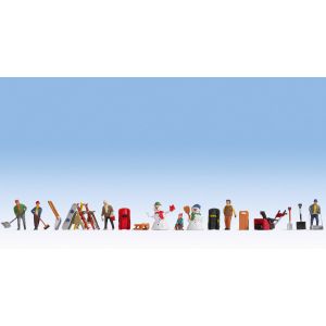 Set figurine H0 tematice „Ziua de iarnă”
