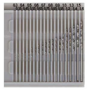 Set 20 burghie de dimensiuni mici  0,3 - 1,6 mm pentru modelism