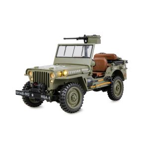Masina RC cu telecomanda JEEP WILLYS, Lungime 23.5 cm, Scara 1:14, Lumini LED si sunet, Troliu electric functional, Sasiu metal, 4WD, RTR, 14+