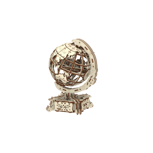 Puzzle 3D Mecanic Wooden City, Globul pamantesc, 231 piese, dimensiuni 25 cm x 15 cm x 18 cm.