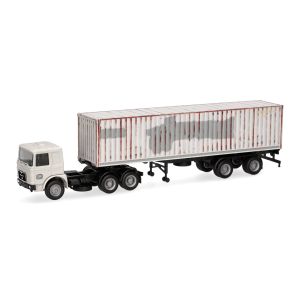 Macheta camion MAN F8 cu semiremorca container DB