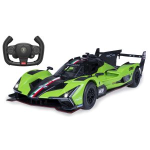 Masina RC cu telecomanda Lamborghini SC63 LMDH, Lungime 35.7 cm,Scara 1:14, 2.4Ghz, Lumini LED fata, Usi manuale, 6+