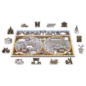 Puzzle din lemn Nova Terrarum Antique, 200 piese, Dimensiune 25.4 cm x 18.2 cm, 8+