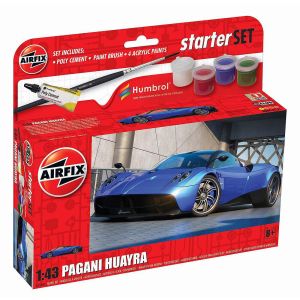 Kit de construit auto Pagani Huayra, Scara 1:43, vopsea, pensula si adeziv incluse