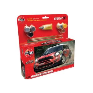 Kit de construit auto MINI Countryman WRC 1:32, vopsea, pensule si adeziv incluse