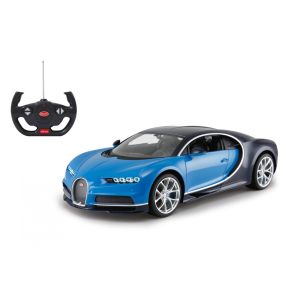 Masina RC cu telecomanda Bugatti Chiron albastru, Lungime 32 cm, Scara 1:14, 2.4 Ghz, Lumina Led fata/spate, 6+