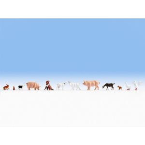 Set figurine HO animale la ferma 12 buc