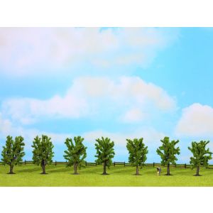 Set 7 arbori de foioase pentru modelism, de 8 cm