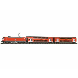 Start set trenulet electric PIKO digital "Tren de calatori",cu locomotivă electrică BR 146 si 2 vagoane de calatori etajate,DB AG, Epoca VI, Controler Wlan