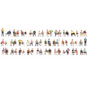 Set figurine H0 Oameni care stau jos 60 buc