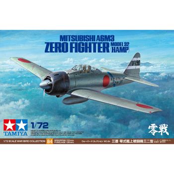 Kit de construit avion Mitsubishi A6M3 Zero Fighter Model 32 Hamp 1:72