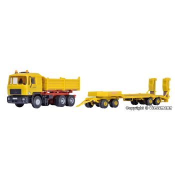Kit de construit camion MAN basculanta cu remorca transport uilaje KIRCHHOFF