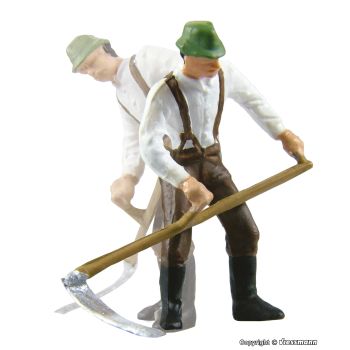 Figurina fermier cu coasă, în mișcare