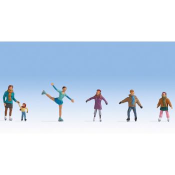 Set figurine H0 patinatori, 6 buc