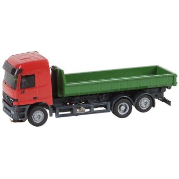 Macheta camion Mercedes-Benz Actros L'02 cu container rola brat cinematic - Faller Car System (Herpa)