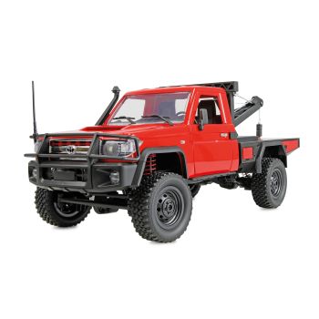 Masina RC cu telecomanda Toyota Land Cruiser tractare, Lungime 38 cm, Scara 1:12, 2.4Ghz, Troliu functional, Lumini LED fata/spate, Reglaj fin directie si acceleratie, 14+