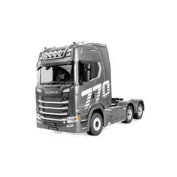 Camion RC cu telecomanda Scania 770 S 6X4 gri , Lungime 38.5 cm, Scara 1:18, Lumina LED, Sunet, 2.4 Ghz, 12 canale, RTR, 8+