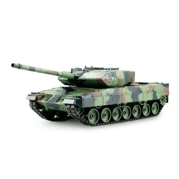Tanc RC cu telecomanda Leopard 2A6, Lungime 69 cm, Scara 1:16, 2.4Ghz, functie de tragere ,sunet, fum si infrarosu, 14+