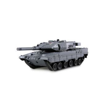 Minitanc RC cu telecomanda Abrams gri , Lungime 13 cm, Scara 1:72, 2.4Ghz, Sunet , Rotatie turn, Sistem lupta IR, 8+