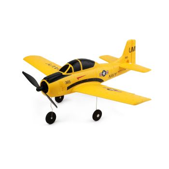 Avion RC cu telecomanda T28 Troian, Gyroscop care stabilizeaza zborul, Lungime 32.5 cm, Anvergura 36.8cm, 2.4Ghz, 4 canale, Flip 360, RTF,14+
