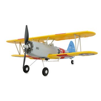 Avion RC cu telecomanda N2S-2 STEARMAN, Gyroscop care stabilizeaza zborul, Lungime 30 cm, Anvergura 36 cm, 2,4GHz, 6 canale, RTF, 14+