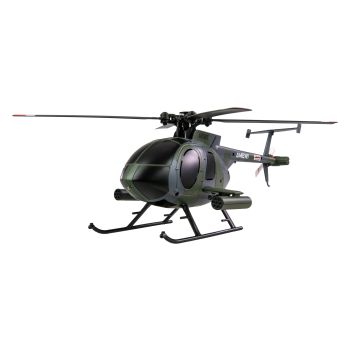 Elicopter RC cu telecomanda Hughes MD500, Gyroscop pentru stabilizarea zborului, Lungime 23.8cm, 2.4Ghz, Lumina LED, 4 canale, RTF, 14+