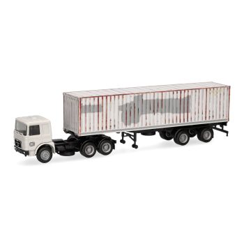 Macheta camion MAN F8 cu semiremorca container DB