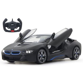Masina RC cu telecomanda BMW I8, Lungime 33.7 cm, Scara 1:14, 2.4Ghz, 10Km/h, LED fata/spate, Usi care se deschid din telecomanda, 6+