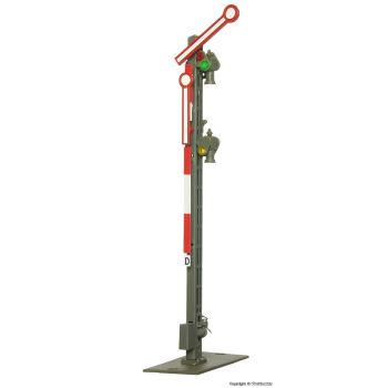 Semnal semafor, catarg mic, cu 2 brate decuplate