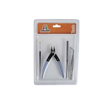 Primul meu set de unelte pentru modelism (cleste, pila, pensula, penseta)