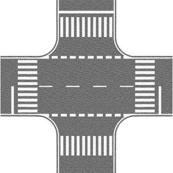 Marcaje pietonal, intersectie pentru modelism, gri, 220 x 220 mm