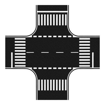 Marcaje pietonal, intersectie pentru modelism, negru, 220 x 220 mm