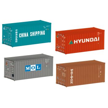 Set 4 containere 20 ft, Marklin, HO (1:87), Epoca VI