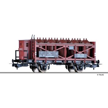 Vagon de marfa transport acid,"Donau-Chemie AG", cu cabina de franare, DR, Epoca II