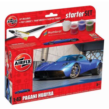 Kit de construit auto Pagani Huayra, Scara 1:43, vopsea, pensula si adeziv incluse