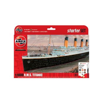 Kit de construit R.M.S. Titanic 1:1000, vopsea, pensula si adeziv incluse
