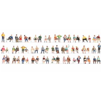 Set figurine H0 Oameni care stau jos 60 buc